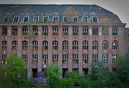 lost places, factory, pforphoto, graffiti, old, leave, industrial plant