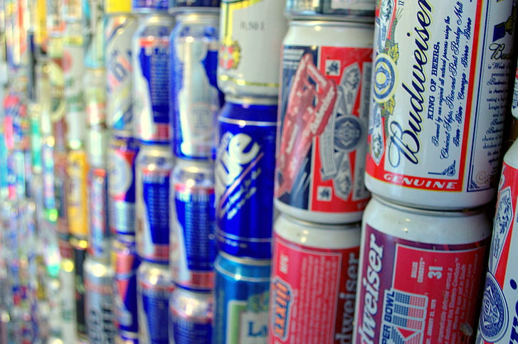 cans, beer, drink, alcohol, beverage, aluminum, container