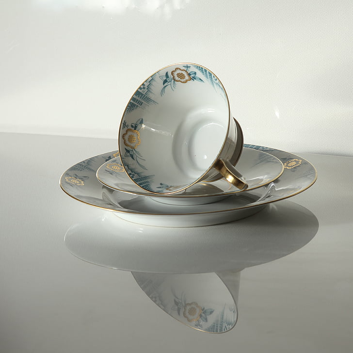 builds, antique, cover, coffee cup, porcelain, old, tea party