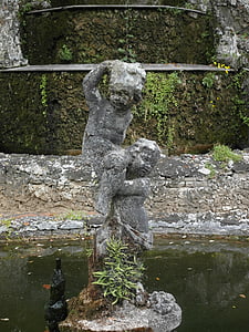Statua, Toscana, giardino, Italia, pietra, nudo