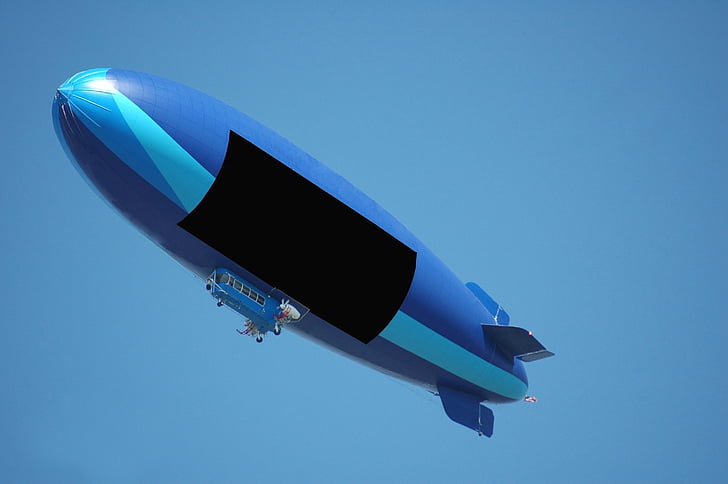 dirigible, vaixell d'aire, globus, espai de text, anunci, anunciar-se, transport
