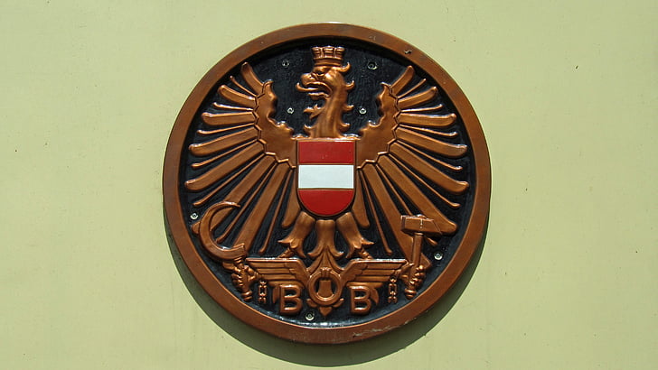 Österreichische Bundesbahnen ženklas, senas, geležinkelio, Federacijos erelio