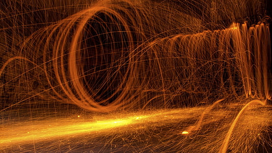 fire, sparks, golden fire, golden sparks, motion, backgrounds, abstract
