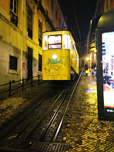tramvajų, Lisabonos, transporto priemonių, Portugalija, eismo, transporto, atrodė