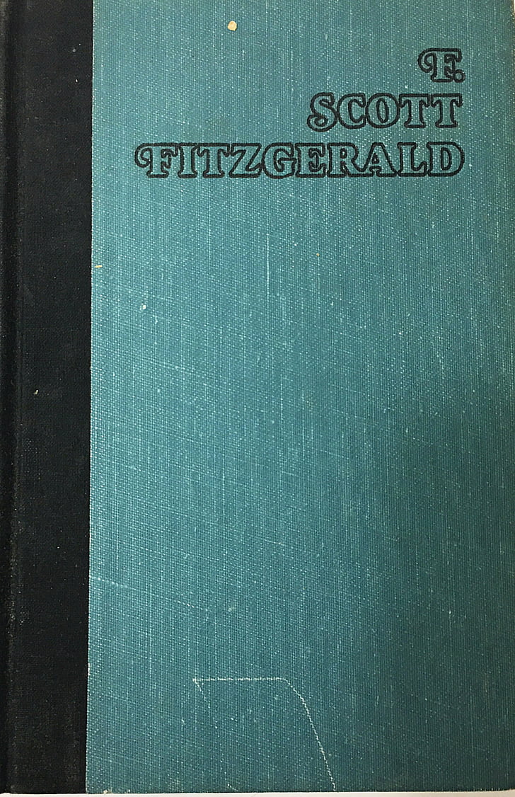 f, Scott fitzgerald, Vintage raamat, klassikaline kirjandus, sinine raamat, Roheline raamat