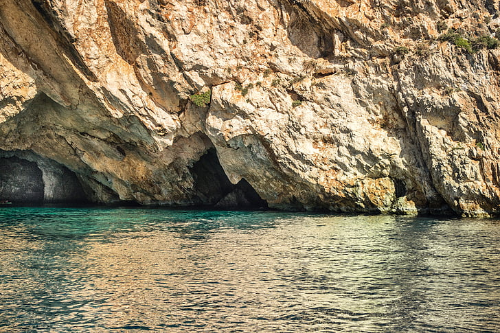 mooi landschap, Poseidon god gezicht, Zakynthos eiland Griekenland, zee, zomer, Griekenland, blauw
