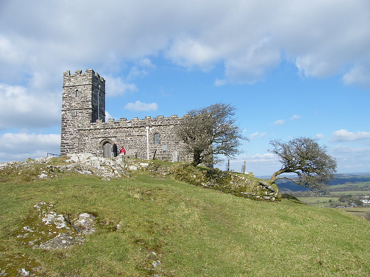 Iglesia, brentor, Dartmoor, Devon, adoración, edificio, Capilla