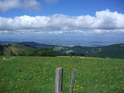 descarga, Münstertal, Valle del Rin, nubes, naturaleza, Escena rural, colina