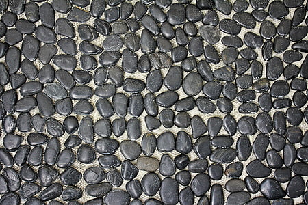 steentjes, Pebble mat, decoratieve stenen muur voor de, in verlegenheid gebracht, zwart grijs, Pebble netwerk, mat