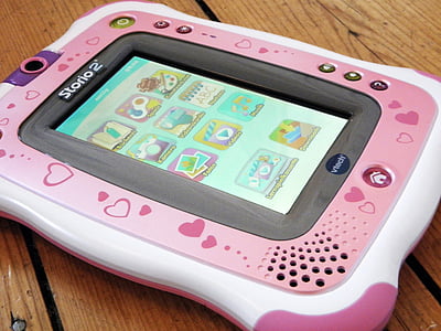 Tablet, storio2, tinta, -de-rosa, brinquedos, computador de brinquedo