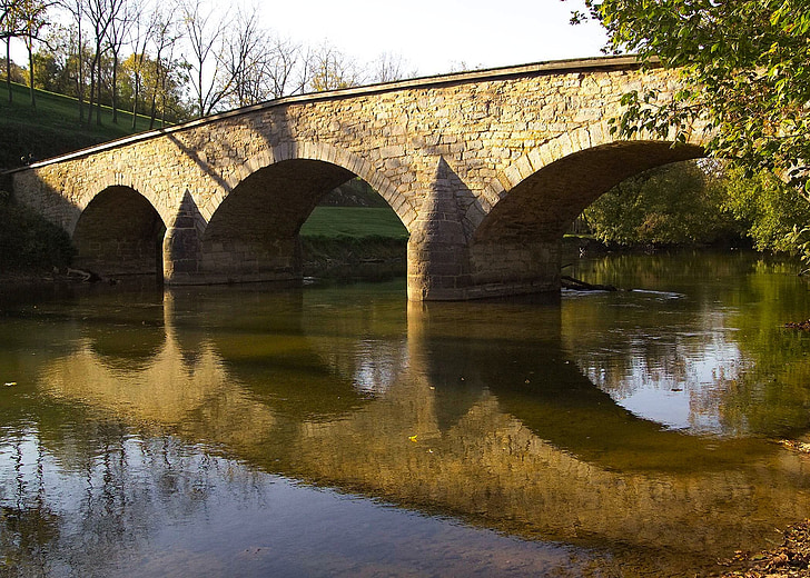 Antietam, Maryland, Puente de Burnside, punto de referencia, histórico, arquitectura, naturaleza