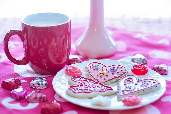 valentine's day, valentine cookies, holiday, love, celebration, heart, pink