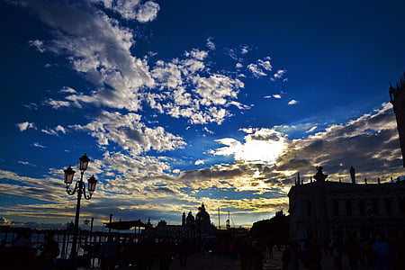 matahari terbenam, Venesia, Watertown, tempat Bandara, biru hari