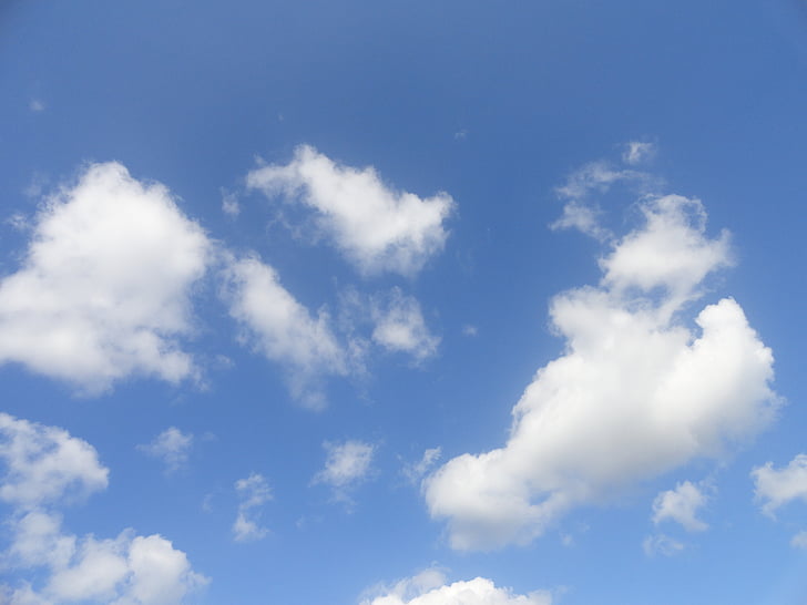 azul, céu, ensolarado, tempo, nuvem, cloudscape, alta