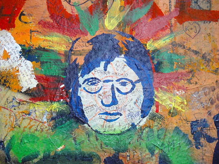 Prag, Graffiti, John Lennon, John-Lennon-Mauer, Wand, Wandbild, Street-art