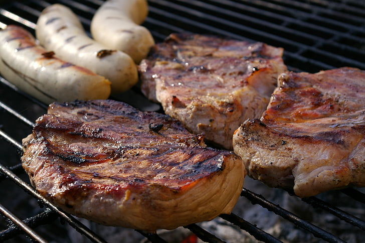 เนื้อย่าง, บาร์บีคิว, เนื้อสัตว์, ย่าง, อร่อย, กิน, ย่าง