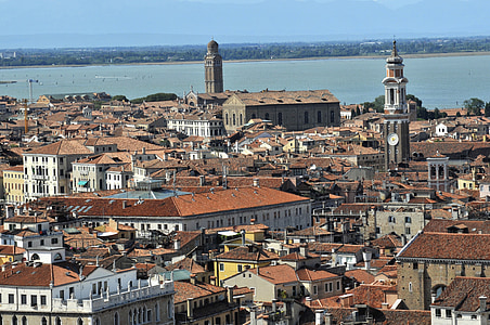 Benátky, Itálie, Venetia, Architektura, Panorama, město, Panoráma města