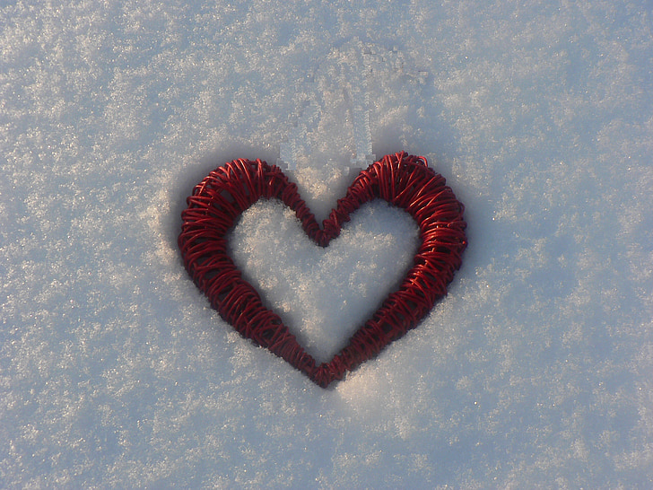 сърце, сняг, Фрост, зимни, пейзаж, природата, Финландски