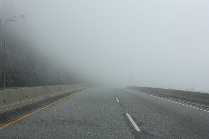 туман, дорога, маршрут