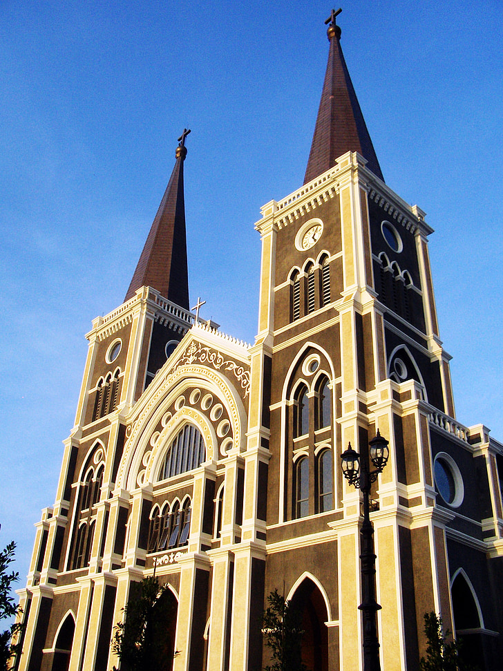 l'església, casar-se amb, Tailàndia, arquitectura, Catedral, religió, cristianisme