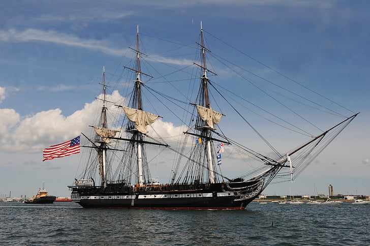 Charlestown, Massachusetts, USS perustuslain, kuuluisa, historiallinen, vanhin meille aluksen, taivas