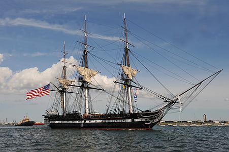 查尔斯, 马萨诸塞州, uss 宪法, 著名, 历史, 最旧的美国船, 天空