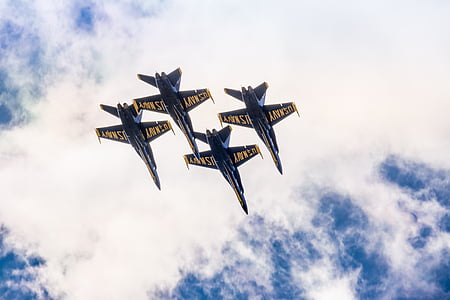 블루 천사, f-18, 호 넷, 비행, 해군, 제트, 비행기