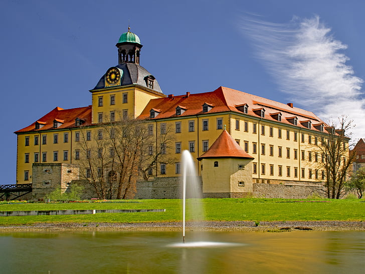 castle Moritzburg, Zeitz, Sasko-Anhaltsko, Nemecko, hrad, Schlossgarten, pamiatky v: moritzburg