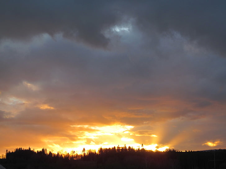 zonsondergang, avondlucht, kleurrijke avondlucht, Kleur, Afterglow, abendstimmung, zon