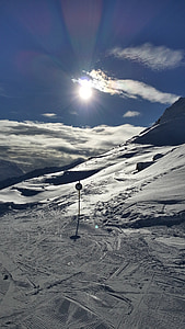 pista de esqui, geleira, esqui, desportos de inverno, neve, Inverno, Alpina