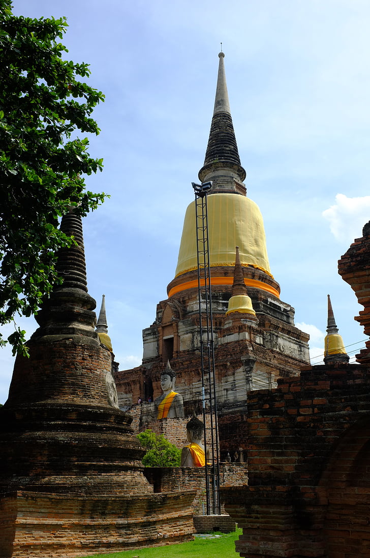 Ayutthaya velho, pagode, Phra nakhon si ayutthaya, medida, Tailândia