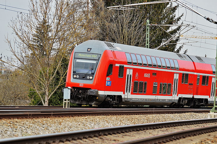 a vonat, vasúti, közlekedési eszközön, forgalom, közlekedés, nagyváros, München