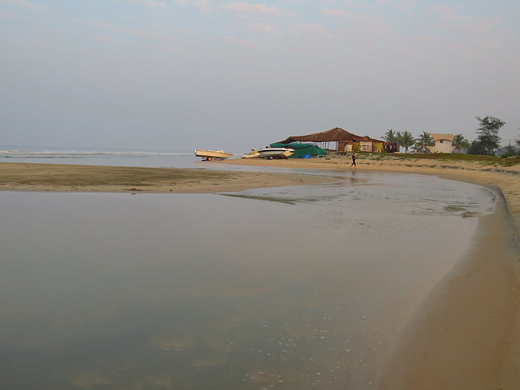 Goa, Varca, plaj, sessiz, temizleyin, Sakin ol, dalgalar