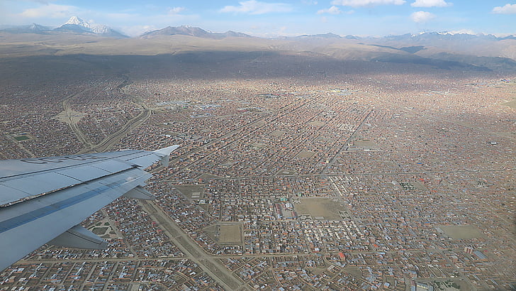 αεροπλάνο, παράθυρο, ορίζοντα, βουνό, Βολιβία, El alto, που φέρουν