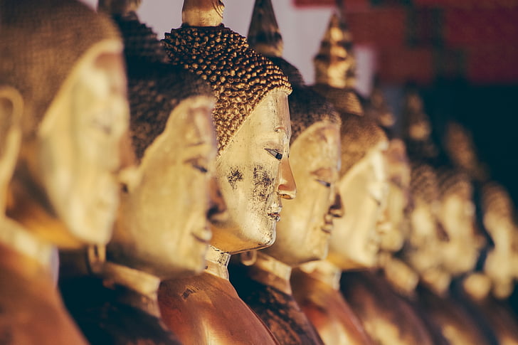 statues, budhism, temple, asia, religion, wooden, tourism
