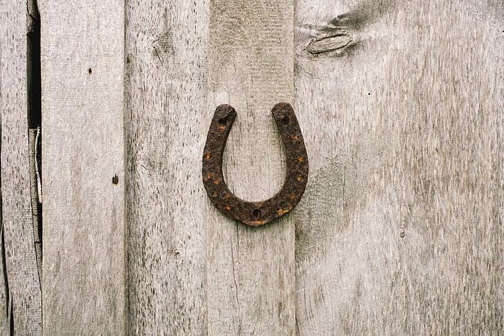 ferro di cavallo, Granaio, arrugginito, fortuna, simbolo, rurale, parete