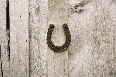 horseshoe, barn, rusty, luck, symbol, rural, wall