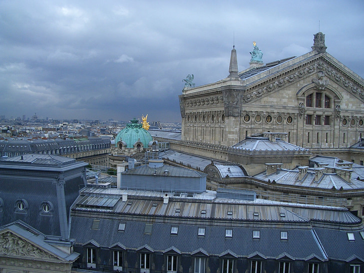 Paris, Opera, bangunan, pemandangan, perjalanan, Prancis, kejauhan
