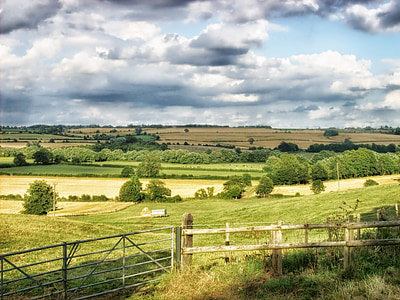 mittleren aston, England, Landschaft, landschaftlich reizvolle, Himmel, Wolken, Bäume