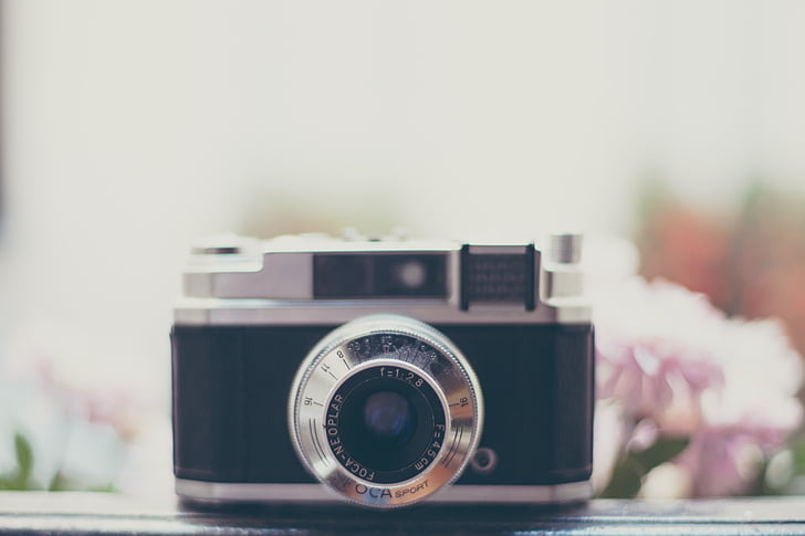 kamera, gamle, vintage, film, linse, analog, lukkeren