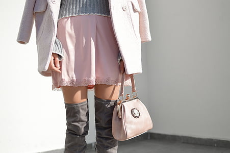 people, woman, fashion, winter, collection, pink, skirt
