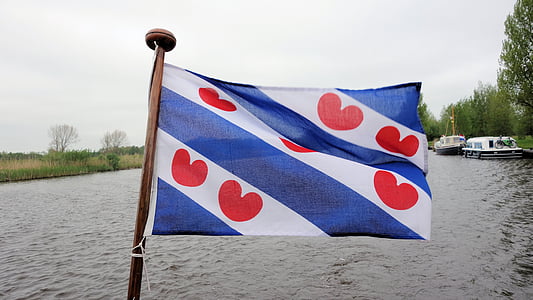 Zastava, Friesland, lokvanj lišće, fryslân