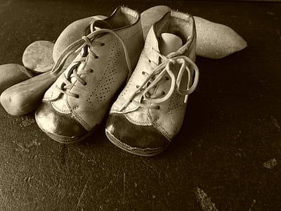 childhood, shoe, shoelace, leather, leather shoes, memory, learn to walk
