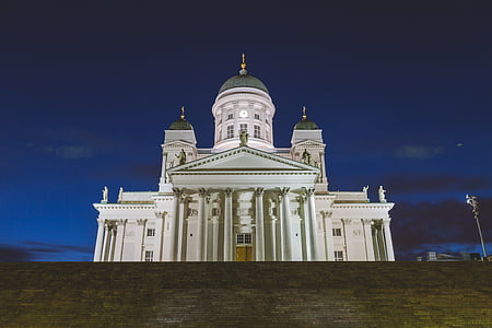 cathedral, church, building, helsinki, finland, architecture, gothic