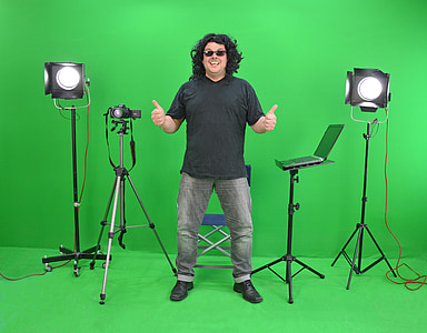 GreenBox, Diretor, instrução, muito, intestino, set de filmagem, fotoshoot