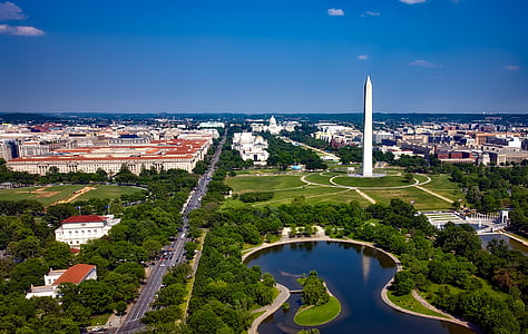 华盛顿特区, c, 城市, 城市, 华盛顿纪念碑, 国家购物中心, 城市景观