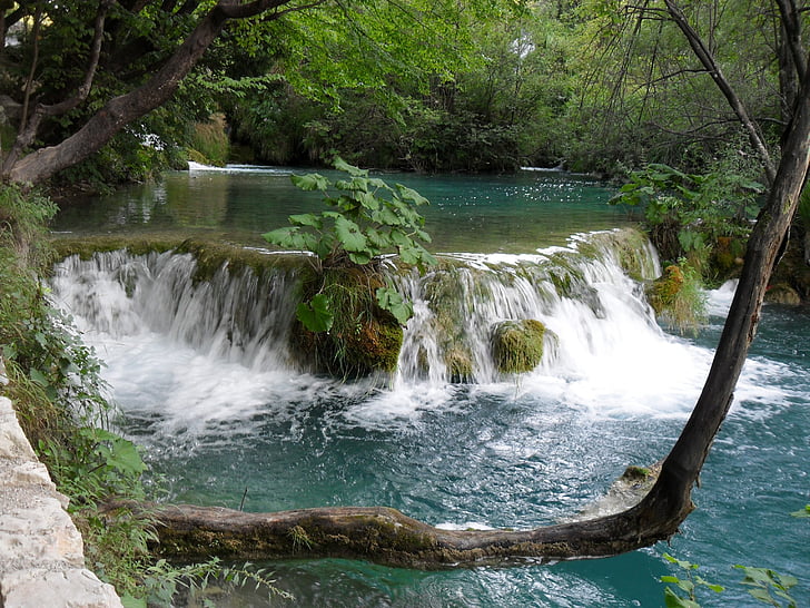 waterfall, plitvice lakes, level, nature, lake, croatia, national park