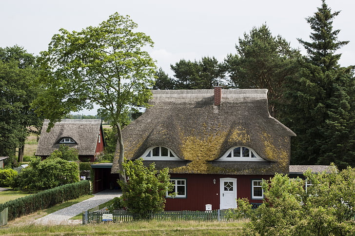chatrč so slamenou strechou, Reed, Domov, Severné Nemecko
