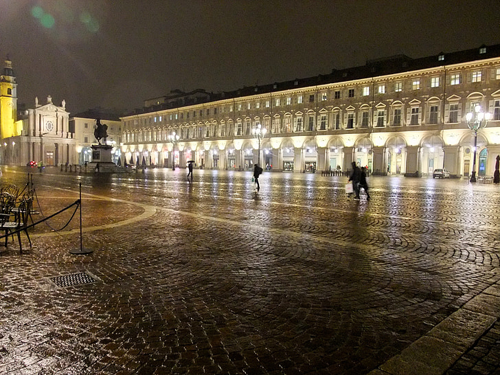 Torino, ý, Piedmont, đêm, chiếu sáng, Space, lộng lẫy