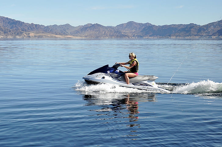 jetski, motoros vízi sporteszközök, szórakozás, víz, tenger, Ride, vezető